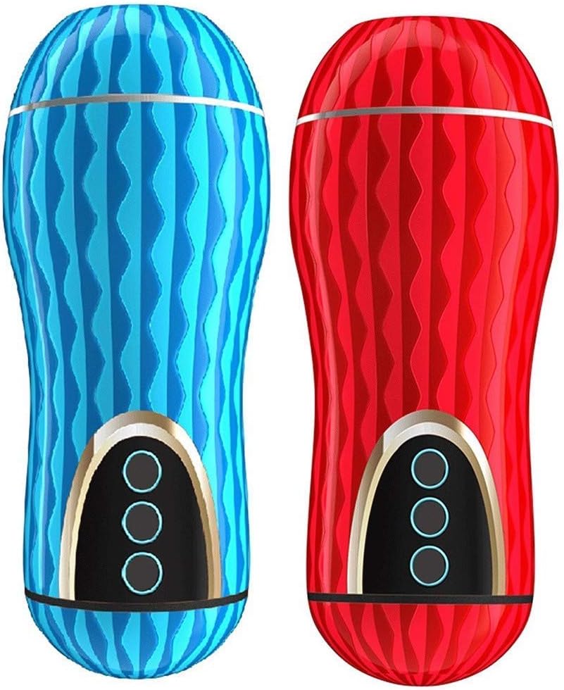 Manual Control Medical Silicone Pist?n Cup, Male Sucker Toy, Men Adullt Toys Six Toys for Muscle Sports Recovery and Relax (Blue) (Red)
