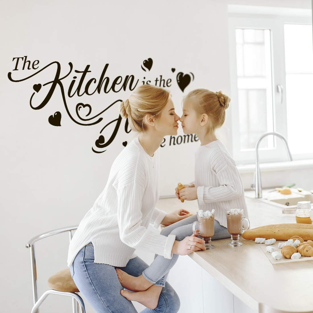 Kitchen is The Heart of The Home Wall Stickers Sticker Art Decor Vinyl Quote Love Decoration Decal Cupboard Fridge Stencils Glass Quotes Hearts Picture Kitchens Mural Decorations Living Room Pictures - Image 3