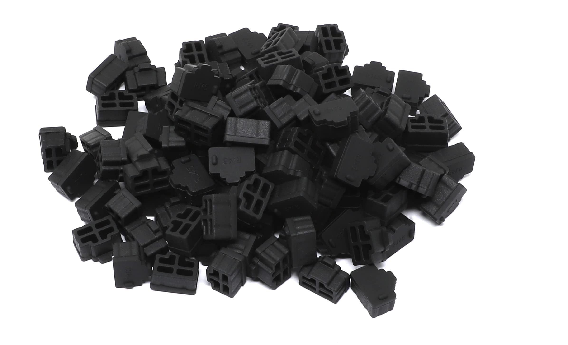 Photo 1 of iexcell 125 Pcs Black Silicone Ethernet Hub Port RJ45 Anti-Dust Cover Cap Protector Plugs Stoppers for RJ45 Female Port Devices