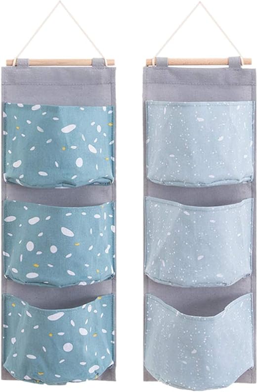 Cabilock 2 Stück Hängende Aufbewahrungstaschen 3 Taschen Leinen