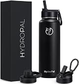 HydroPal Vacuum Insulated Water Bottle 1200ml 2 Lids Straw Spout BPA Free