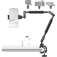 Neewer 22" Magic Arm w Desk C Clamp, Overhead Camera Mount with Articulating Mic Boom Arm 1/4" 3/8" Threads for ARRI, Desktop