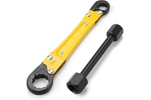 DigiGlow 5-Color Angle Stop Wrench Kit | High-Precision Adjustable Valve Tool for Bathroom/Kitchen Plumbing | All-in-One Wrench & Socket Set for Plumbers & DIYers (Yellow)