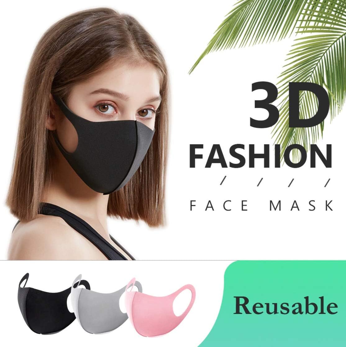 Tambeeze 1/2/8 Anti Dust Medical Face Mouth Nano Mask Fashion Reusable Washable Filter Outdoor Unisex (Black, 8)