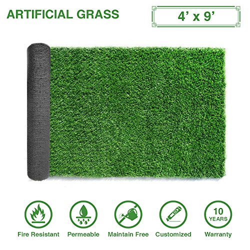 LITA Premium Artificial Grass 4' x 9' (36 Square Feet) Realistic Fake Grass Deluxe Turf Synthetic Turf Thick Lawn Pet Turf -Perfect indoor/outdoor Landscape - Customized
