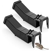 2 Pack Humane Mouse Traps Indoor, No Kill Mice Trap with Air Hole,Black | Catch and Release Live Mouse Traps for Home, Safe Have A Heart Rat Trap, Reusable Mousetrap Catcher Outdoor