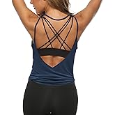 LEXISLOVE Womens Workout Shirts Sexy Open Back Activewear Workout Clothes Sports Yoga Tank Tops