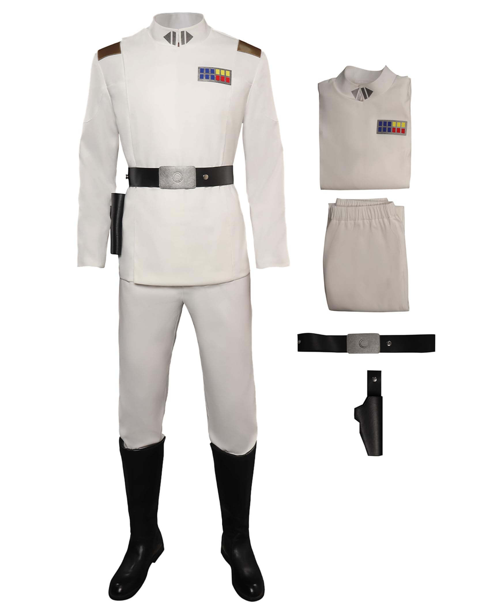 Photo 1 of Heodols Officer Costume Uniform Adult Rebels Army Officer Cosplay Outfits Shirt Pants Belt for Men