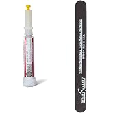 Beauty Secrets Drip &amp; Clog Proof Nail Glue (1 Pack) Bundled with Nail File Black Cushion Medium Coarse 180/100 Grit by Beauty Secrets