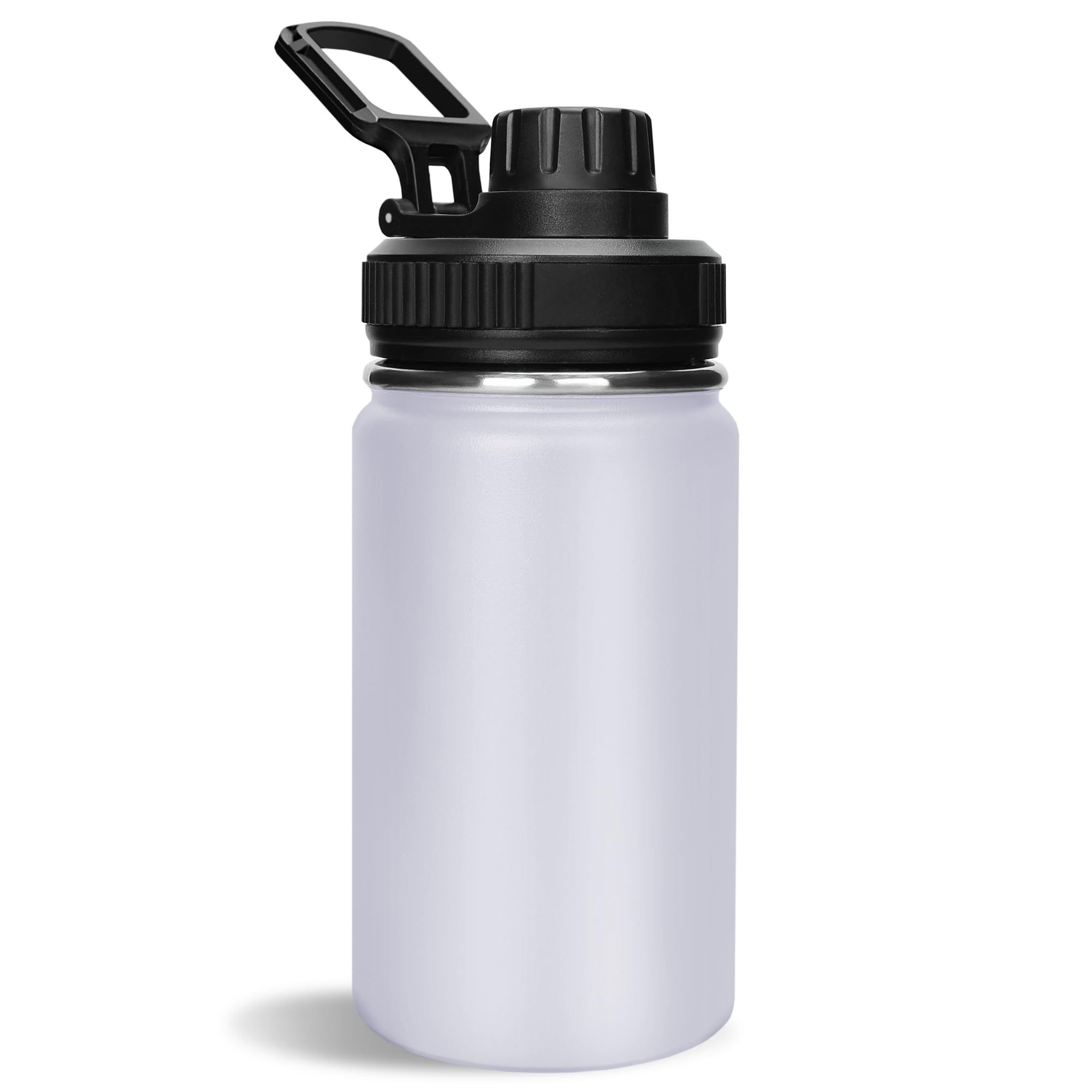 Photo 1 of Silimore 12 oz Water Bottle,Small Insulated Water Bottle, Stainless Steel Small, Leak Proof with Chug Lid, Wide Mouth BPA Free Double Wall Vacuum (White)