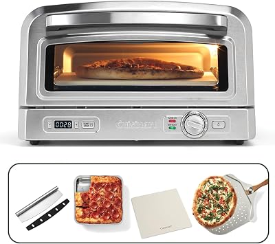 Cuisinart Indoor Pizza Oven Wood-Fired Taste 5 Min Kit Included 12"