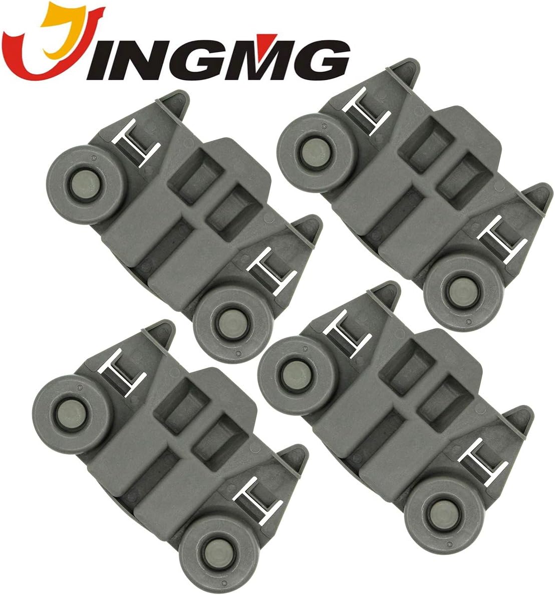 Jingmg W10195417 Dishwasher Rack Roller Wheel Track Replacement Part Fit for Whirlpool & Kenmore Dishwashers - Replaces AP4538395 PS2579553 WPW10195417 (4 Pack)
