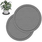 Johamoo Plant Saucer for Indoors, 2 Pack 12 Inch, Instantly Dry Diatomaceous Earth Plant Trays, Stone Plant Pot Saucers Drip & Drainage Tray, Gray