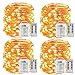 Sanniu Fairy Lights, 4 Packs Fairy String Lights Battery Operated Waterproof Copper Wire Remote Control Led Fairy Lights 16.4 ft. Firefly Lights Christmas Lights 8 Modes (Warm White)
