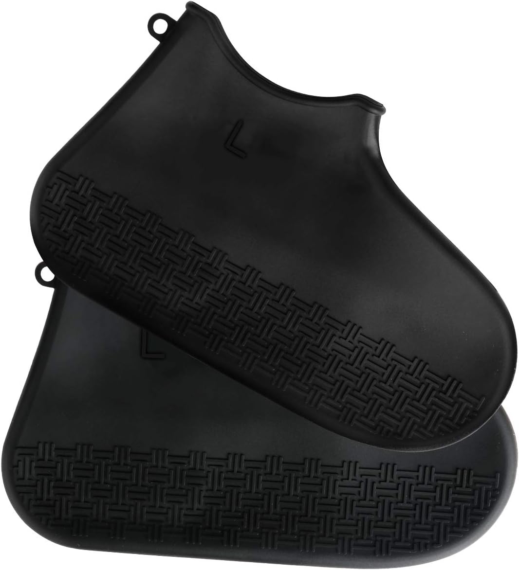 2 Pairs Reusable Shoes Covers, Waterproof Silicone Boots Covers for Rain and Snow, Anti Slip Shoe Cases for Children Men Women
