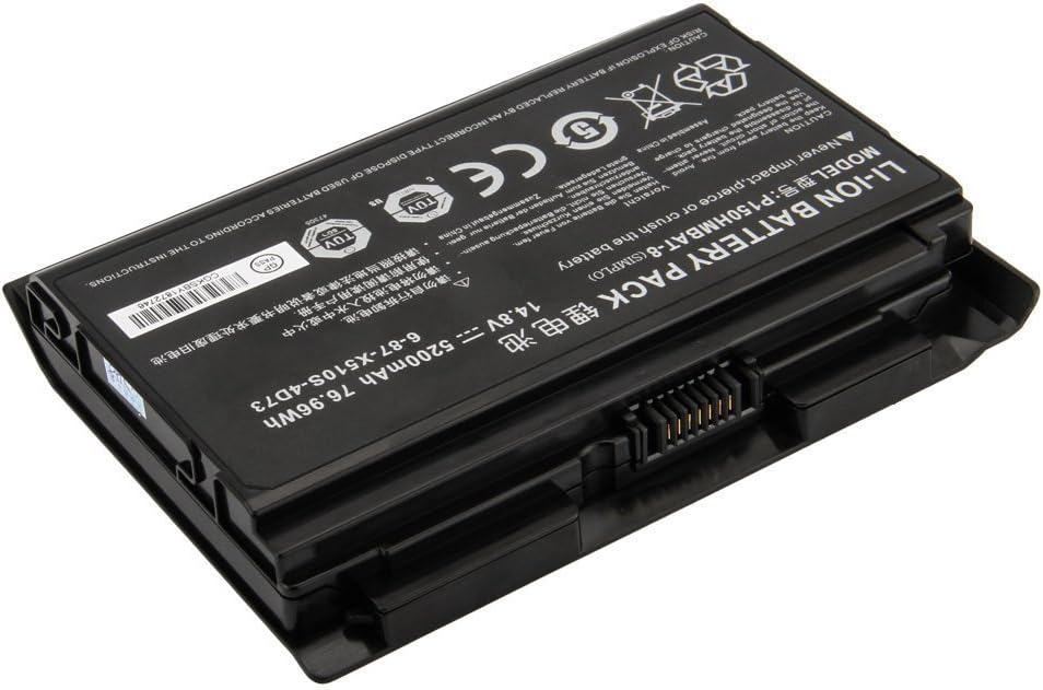7XINbox 14.8V 5200MAH 76.96WH P150HMBAT-8 Laptop Battery compatible with CLevo P150HM P151HM Sager NP8150 NP8130 6-87-X510S-4D72 6-87-X510S-4J72