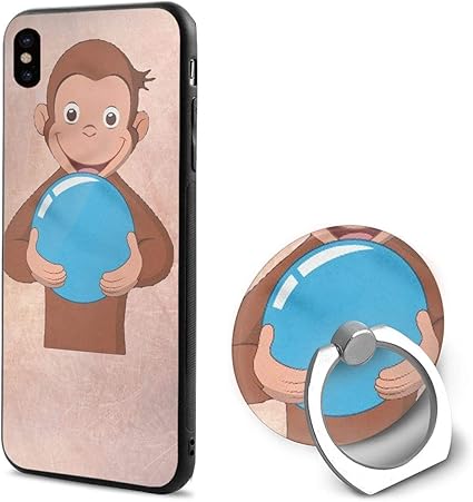 Amazon おさるのジョージiphone X 用 携帯ケース アイフォンケース リングブラケット付きのバックカバープロテクター のための耐衝撃性と傷つきにくいカバー ユニセックス 家電 カメラ オンライン通販