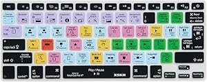 XSKN FCPX Shortcut Keyboard Skin, Final Cut Pro X 10 Silicone Keyboard Cover for MacBook Air 13, MacBook Pro 13 15 17, Retina (US & European ISO Keyboard)