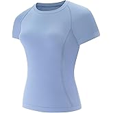 Women's Quick Dry Short Sleeve T-Shirts – Athletic Running, Workout, Yoga Tops, Seamless Sports Shirt,Slim Fit Tees