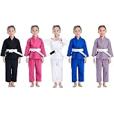 JUST YEARN Kids BJJ Gi Competition，Ages 4-14, | Ready Youth Brazilian Jiu-Jitsu Uniform for Daily Training &amp; Competition, Pre-Shrunk Pearl Weave Cotton,Belt Not Included