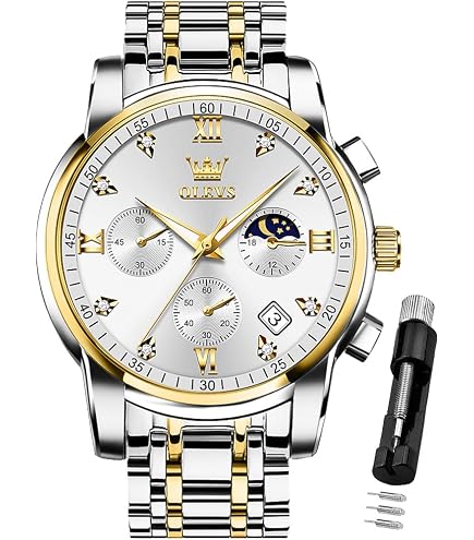 Multifunctional Two Tone Ladies Watch Stainless Steel Diamond Waterproof Analog OLEVS Women Watch Multifunctional Two Tone Watch Fashion  main image 3