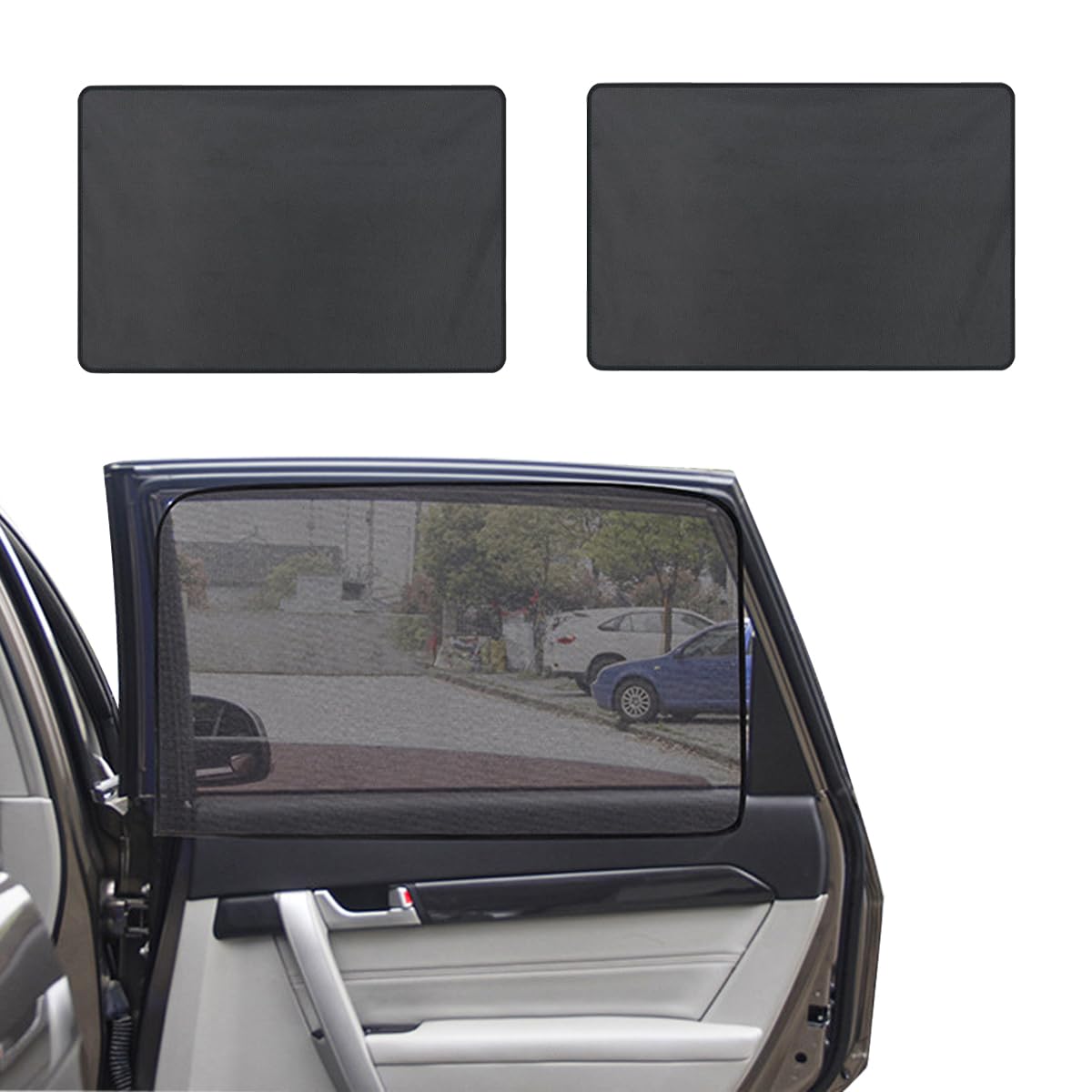 Photo 1 of Ohleats 2PCS Car Window Shade, 18.9"×31.1" Auto Rear Side Window Cling Sunshade for Glare & UV Rays Protection, Magnetic Vehicle Sun Blocker Protector, Universal Car Accessories