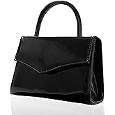 BYWAUQI Evening Clutch Purses for Women Patent Leather Purse Black Clutch for Formal Prom Wedding Party Brida Cocktail