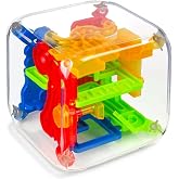 3 Otters 3D Puzzle Maze Cube, 5 Inch 72 Obstacles Brain Teaser | Interactive Sphere Maze Game for Developing Focus, Problem-Solving, Classroom Prizes, Travel, and Educational Gifts