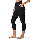 Colorfulkoala Dreamlux No Front Seam Capri Leggings with Pockets for Women - High Waisted 21" Buttery Soft Yoga Pants