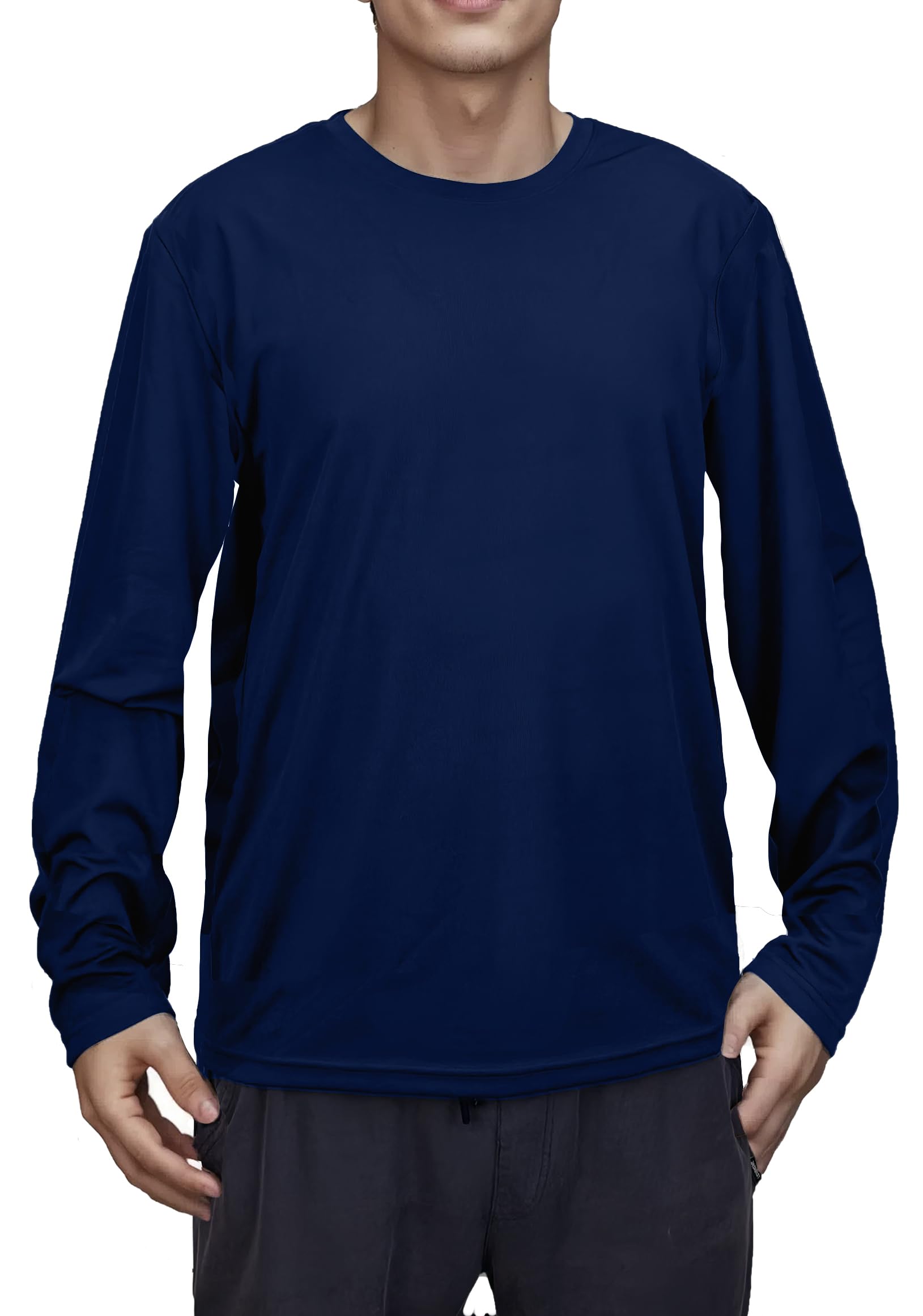 Photo 1 of **NEEDS TO BE WASHED** Genafy Mens Long Sleeve T Shirts, Workout Essentials Moisture Wicking Shirts for Men Lightweight Quick Dry Fishing Performance Athletic Gym Running Hiking Men's Tee Shirt Navy L