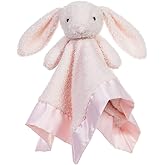 Apricot Lamb Stuffed Animals Pink Bunny Rabbit Security Blanket Infant Nursery Character Blanket Luxury Snuggler Plush Baby Lovey(Pink Bunny)