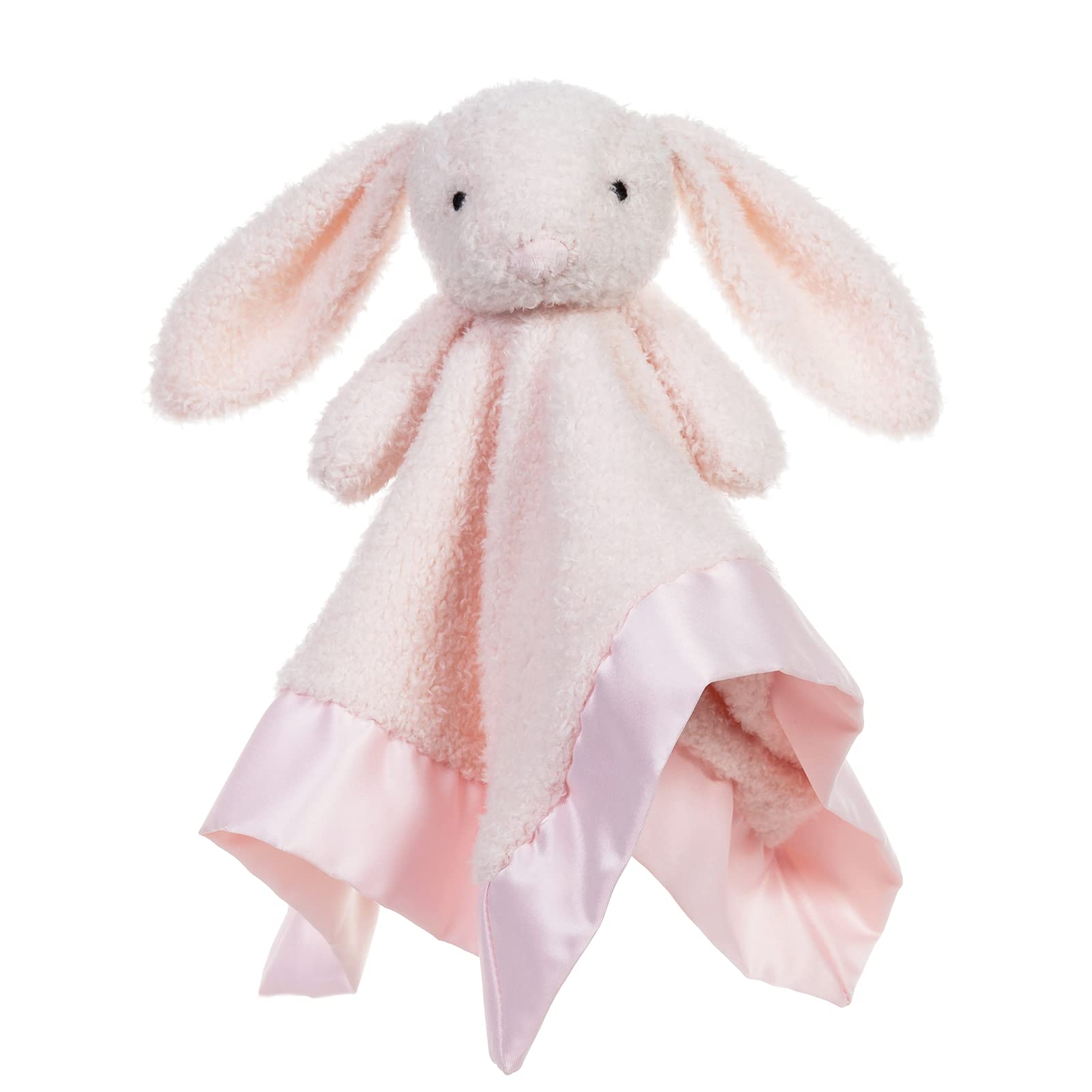 Apricot Lamb Stuffed Animals Baby Comforter Pink Bunny Security Blanket Infant Nursery Character Blanket Luxury Snuggler Plush Lovey for Newborn Baby Doll Blanket(Pink Bunny)