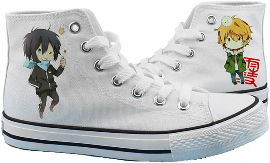 Telacos Noragami YATO Yukine Shoes Cosplay Canvas Shoes Sneakers Black/White