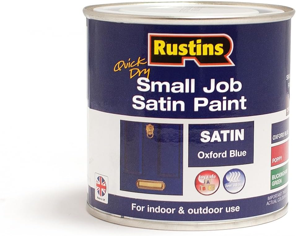Rustins Small Job Satin Paint Oxford Blue 250ml
