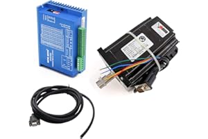 RATTMMOTOR 8Nm Nema34 Closed Loop Stepper Motor 8N.m 86x86x118mm 6A,Hybrid 2-Phase 2HSS86 Servo Motor Driver Controller Kit 30-100V DC CNC Kit with 3m Cable for CNC Router Engraving Milling Machine