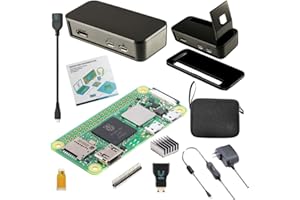 Vilros Raspberry Pi Zero 2 W Basic Starter Kit with Muti Purpose ABS Case -Incudes Pi Zero 2 W Board, Multi Use Case, Power Supply, HDMI-USB Adapters and More (Black)