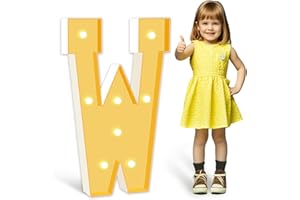ZEELY 3FT Marquee Light Up Letters,Big Marquee Letter W for Party Decorations Baby Shower Anniversary Weeding Decor Room Decor, Letters Lights, Kids' Mosaic Kits