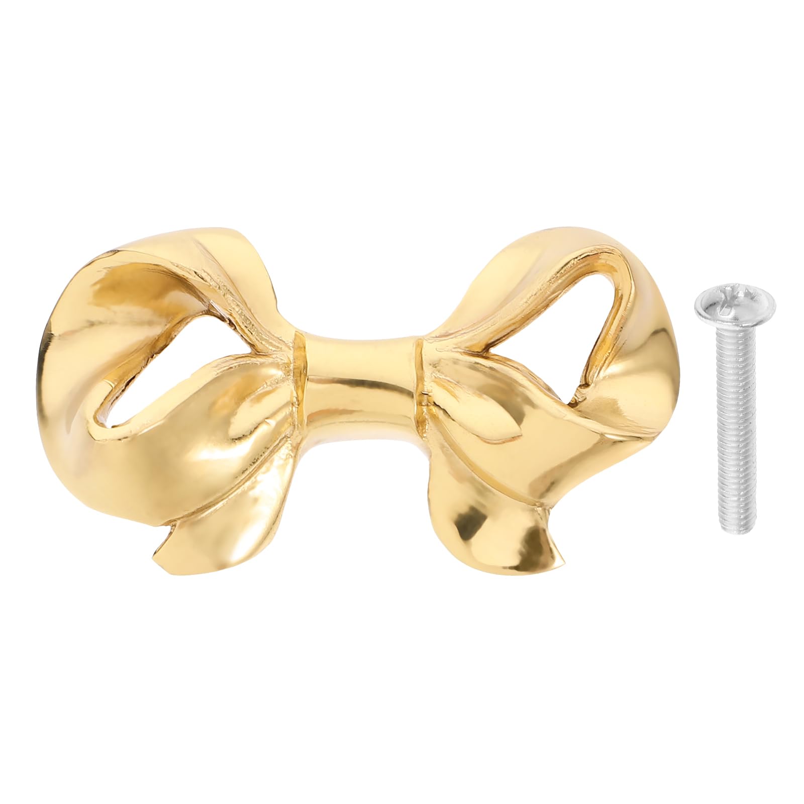 DOITOOL Brass Bow Shape Cabinets Knobs: Vintage Cabinet Knobs Gold Decorative Bow Drawer Gold Dresser for for Drawer Cupboard Pulls Handle,