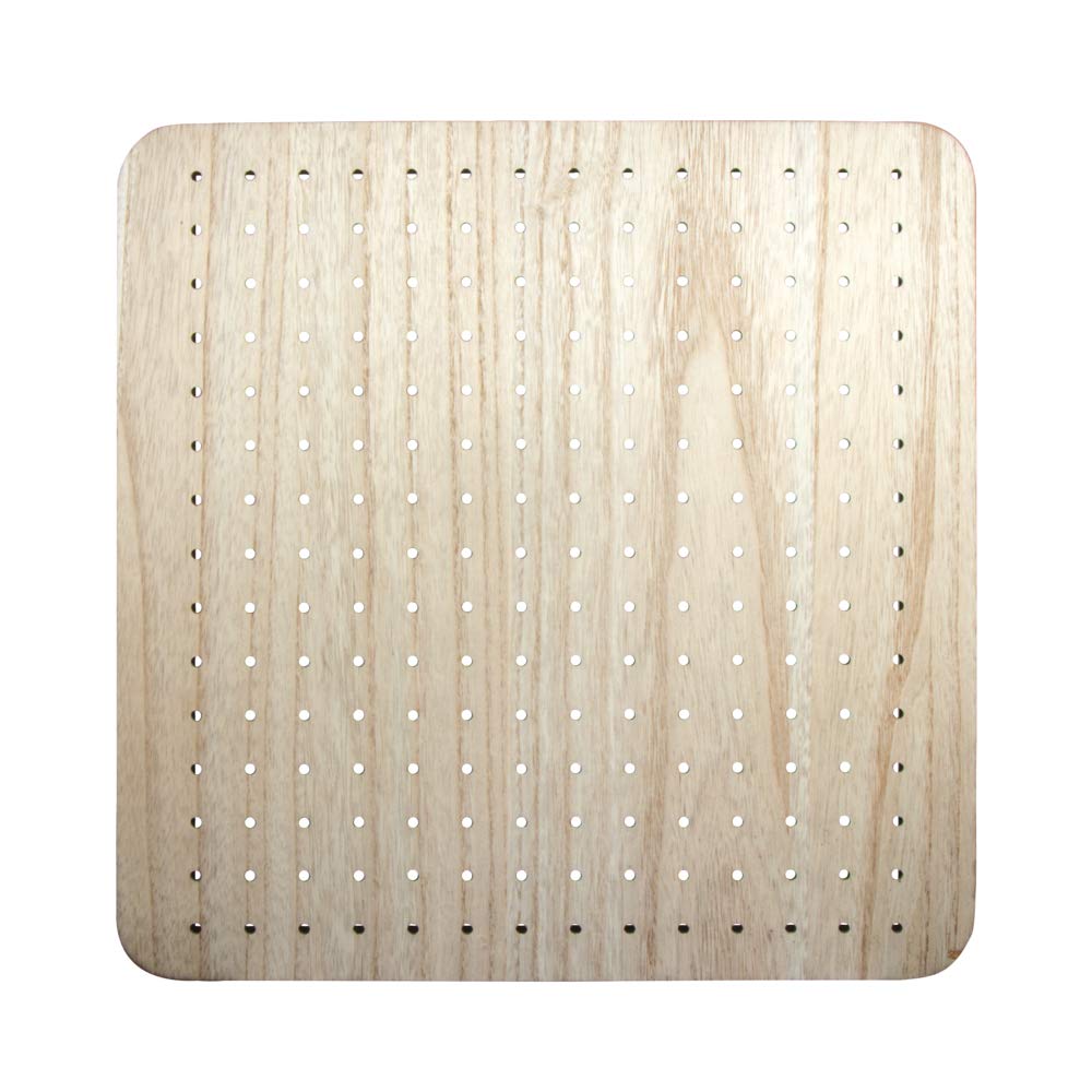 Rayher Pegboard Wall Organiser, MDF Wall Mount Panel for DIY Memo Board and Storage, Square, 40x40x2.5cm, 62866505