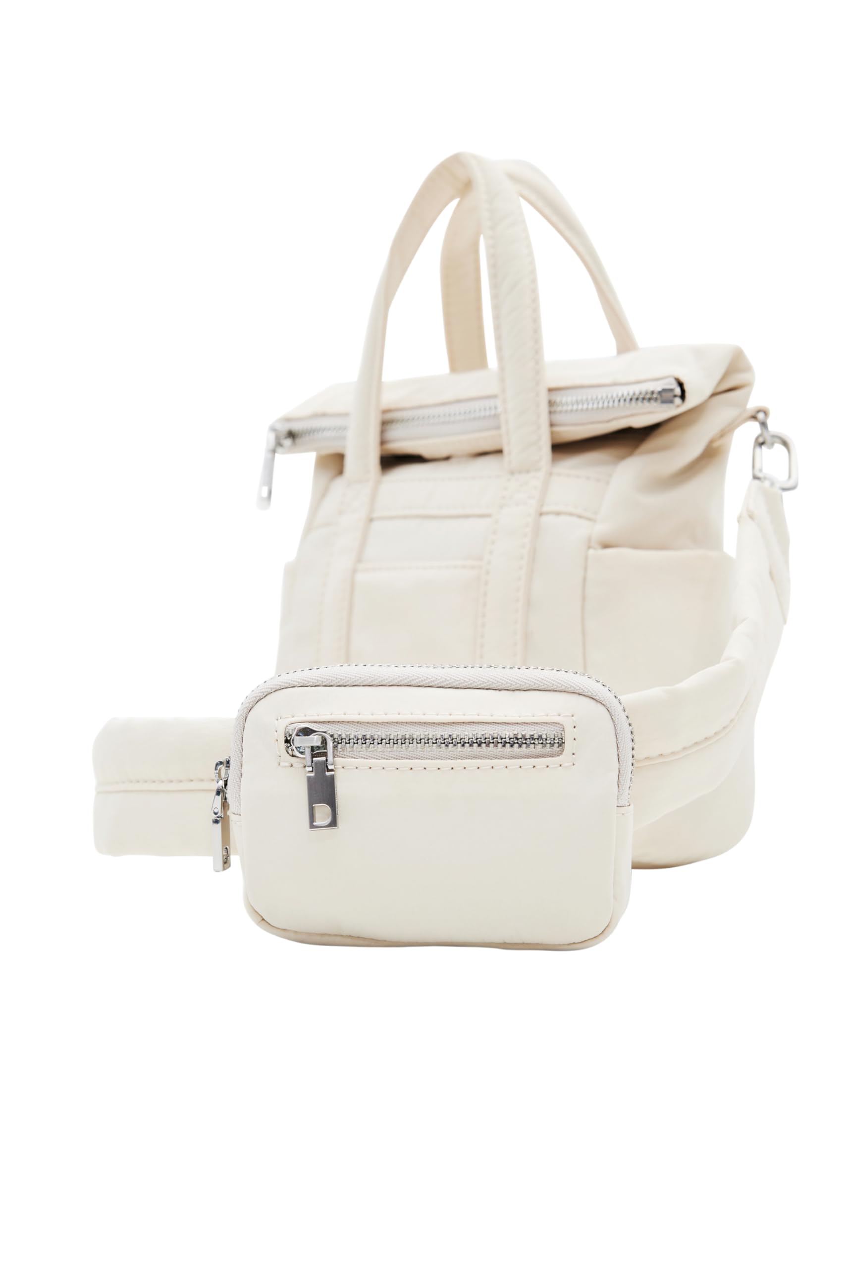 Borsa da donna modello BOLS_Basic in nylon, colore bianco, bianco, Taglia unica