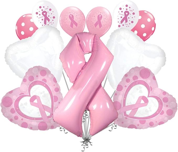 11 pc Breast Cancer Awareness Balloon Bouquet Event