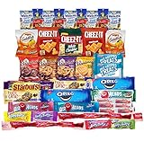 Snacks Care Package Bundle Assortment Bulk Sampler, Variety Pack of 40, Crackers, Cookies, Candy, Fruit Snacks, Healthy Protein Bars, and Nuts