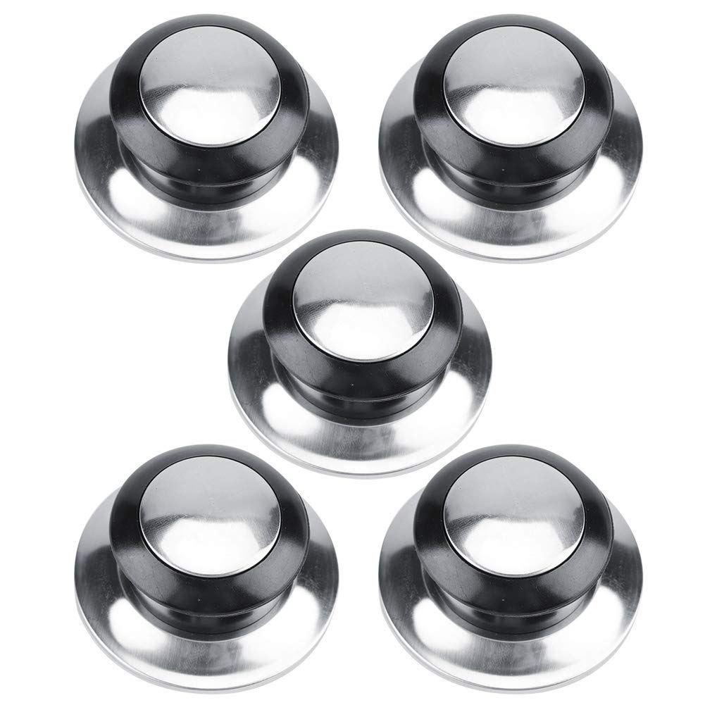 5Pcs Heat-Resistant Cooking Pot Lid Handle, 5Pcs Pot Lid Knobs with Gaskets, Heat-Resistant Pot Pan Lids Knob Lifting Handle Home Kitchen Cookware Replacement Parts