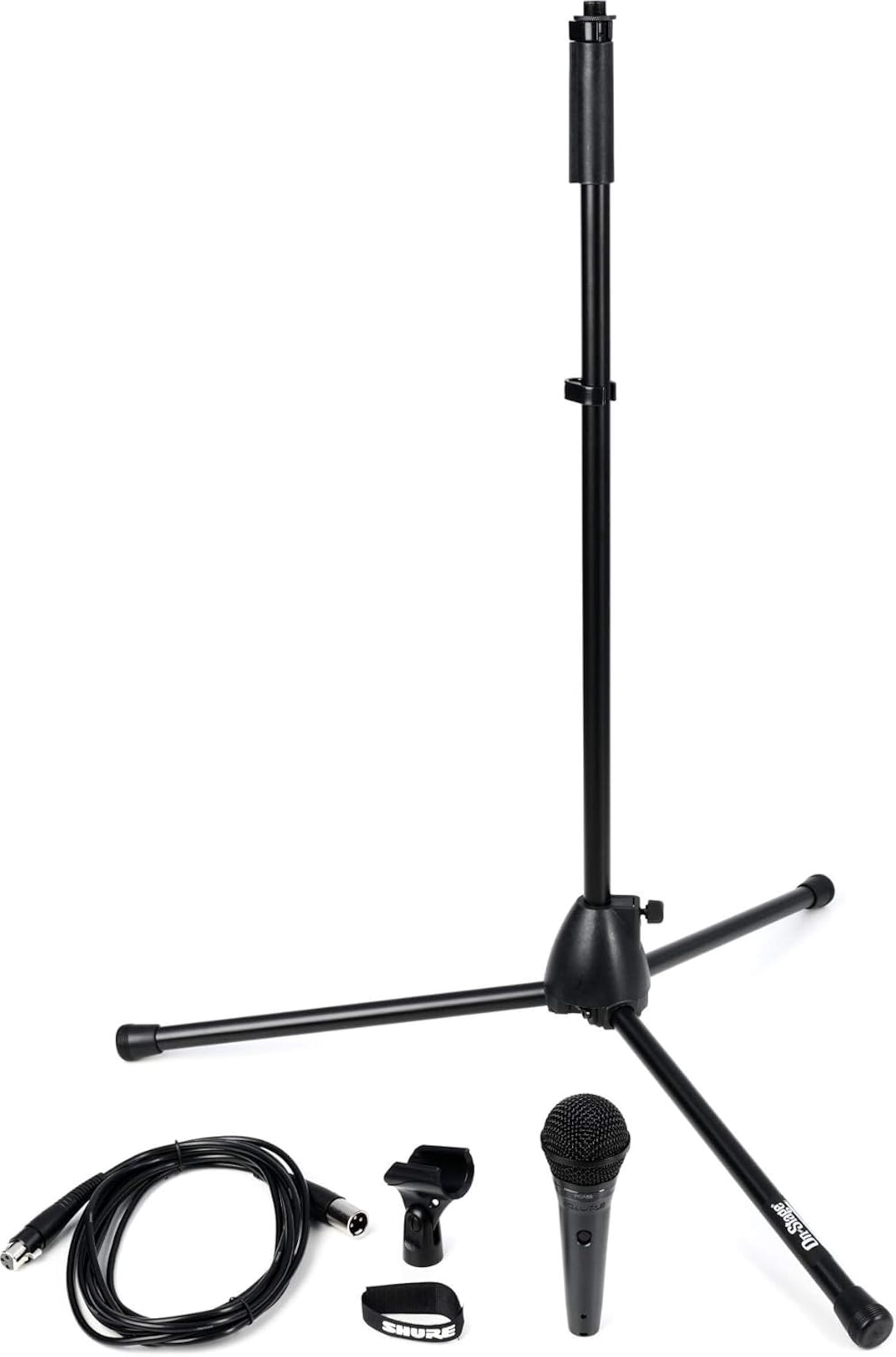 Shure Stage Performance Kit With PGA58 Cardioid Dynamic Vocal Handheld Microphone, XLR Cable And Mic Stand - Perfect Onstage Or Studio (PGA58BTS)