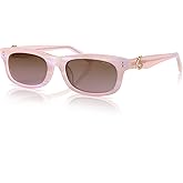 SOJOS Narrow Rectangle Sunglasses for Women, Polarized UV400 Acetate Frame, Retro Classic with Coral Accent, Lace Coral