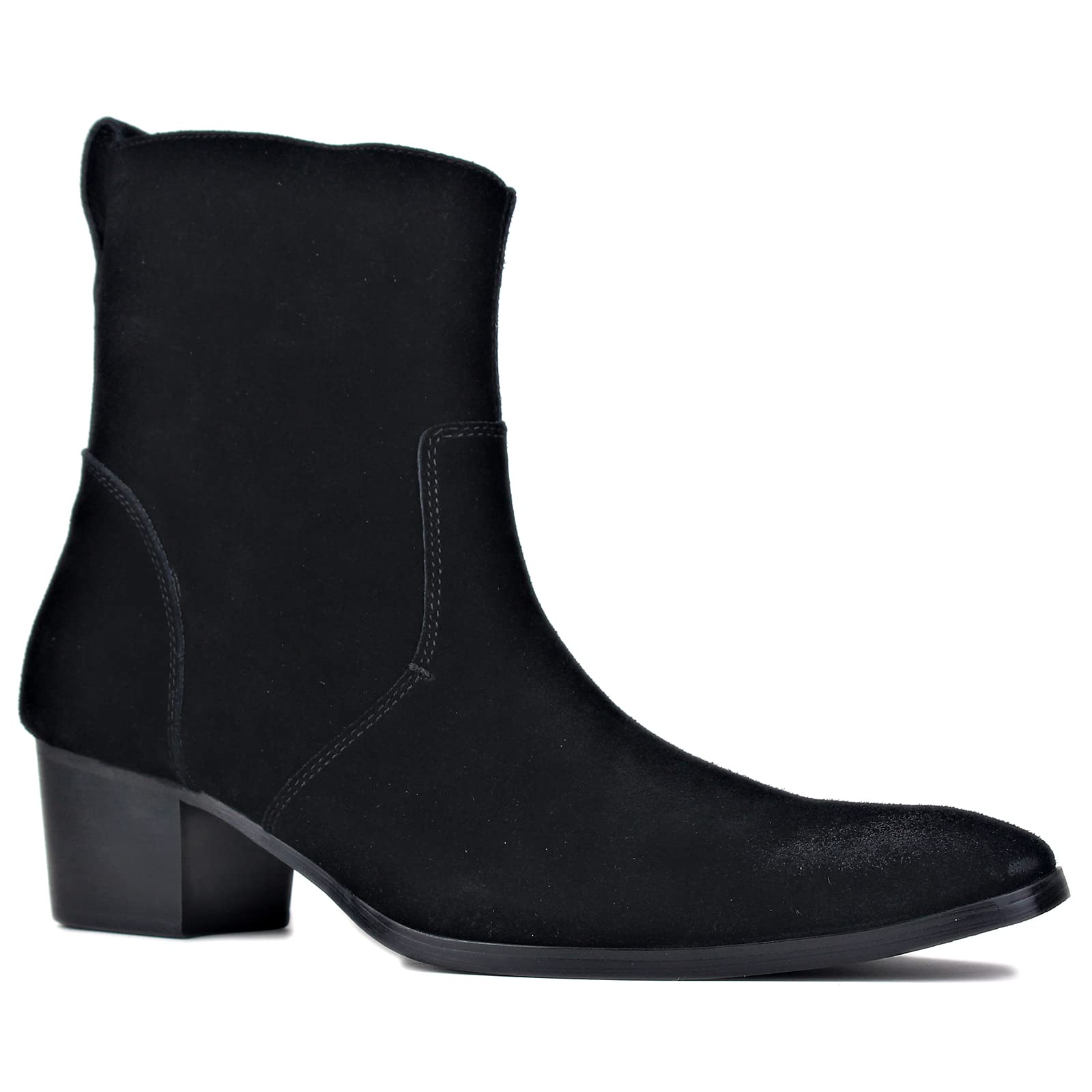 Photo 1 of Dress Boot for Men Casual Chelsea Combat Ankle Boots Black CD-JY002-Black-Suede-7.5