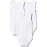 Spasilk Unisex-baby 100% Cotton Sleeveless Lap Shoulder Bodysuits (Pack of 3)