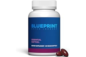 Blueprint Bryan Johnson Essential Softgel Supplement - Lutein, Zeaxanthin, Lycopene, Vitamin K1 & K2 MK-7 & MK-4 - Optimal Vision, Bone Support - Vegan, All Ages (30 Servings)