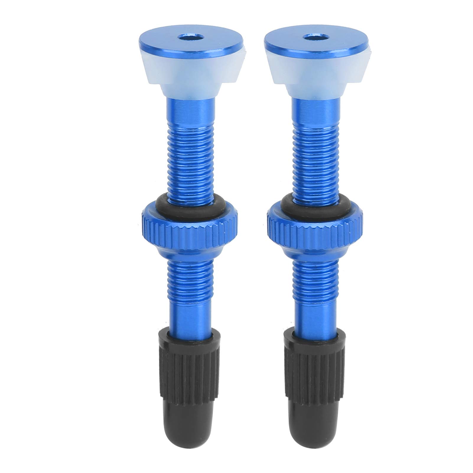 RiToEasysports 1Pair Mountain Bike Tubeless Valve Stem Aluminum Alloy Good Sealing Bicycle Presta Valve Stem with Nut(blue) Bicycle and Spare Parts