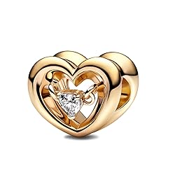 LUXILLA Gold Plated Radiant Heart & Floating Stone